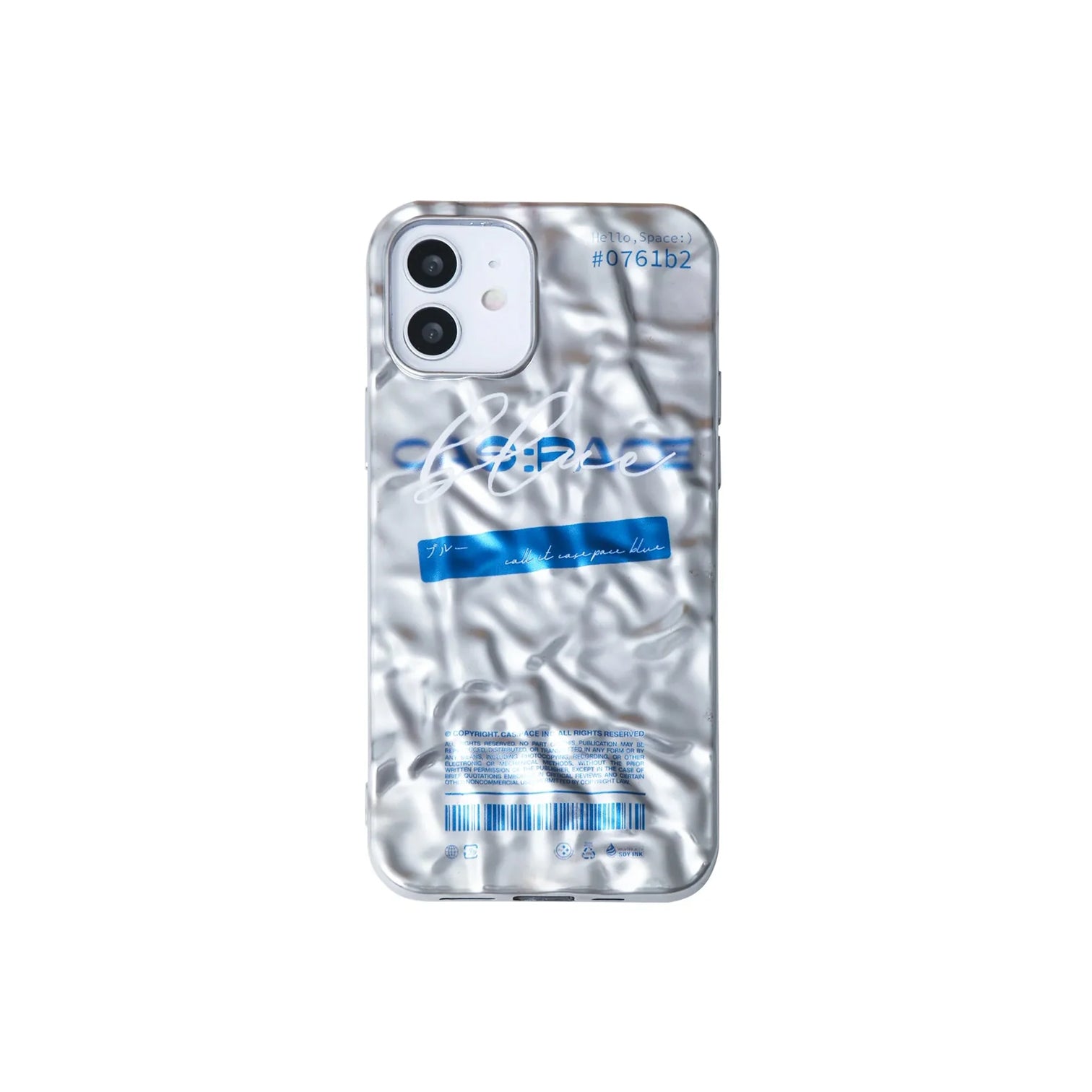cas:pace 21A/W 「cas:pace blue」しわ加工(シルバー)携帯ケース - cas:pace 殼空間